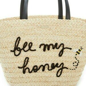 Kate Spade Straw Picnic Perfect Bee My Honey Beach Tote